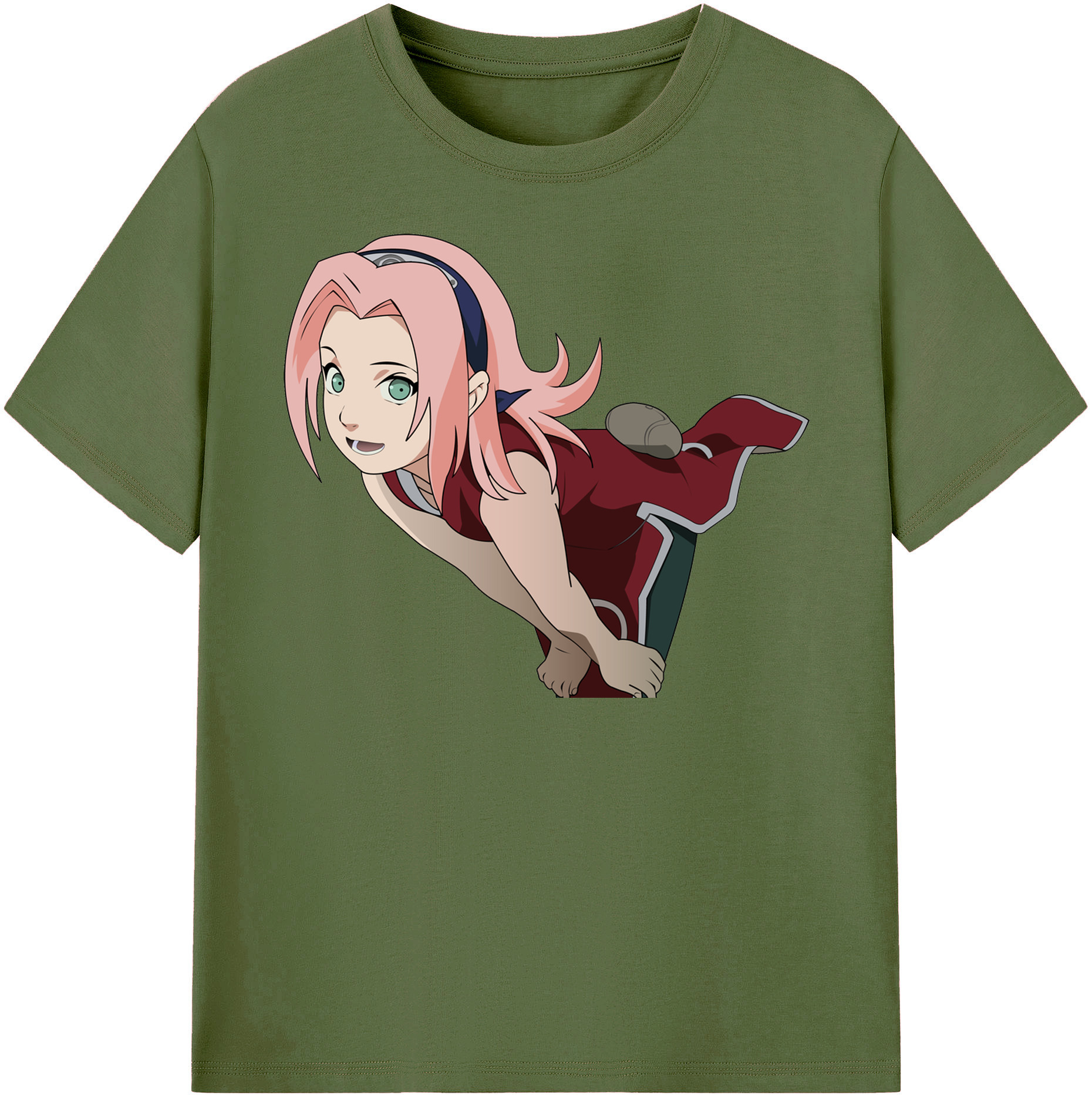 （画像用） NARUTO -ナルト- 春野サクラ Haruno Sakura 綿100％半袖Tシャツ（フロントプリント）